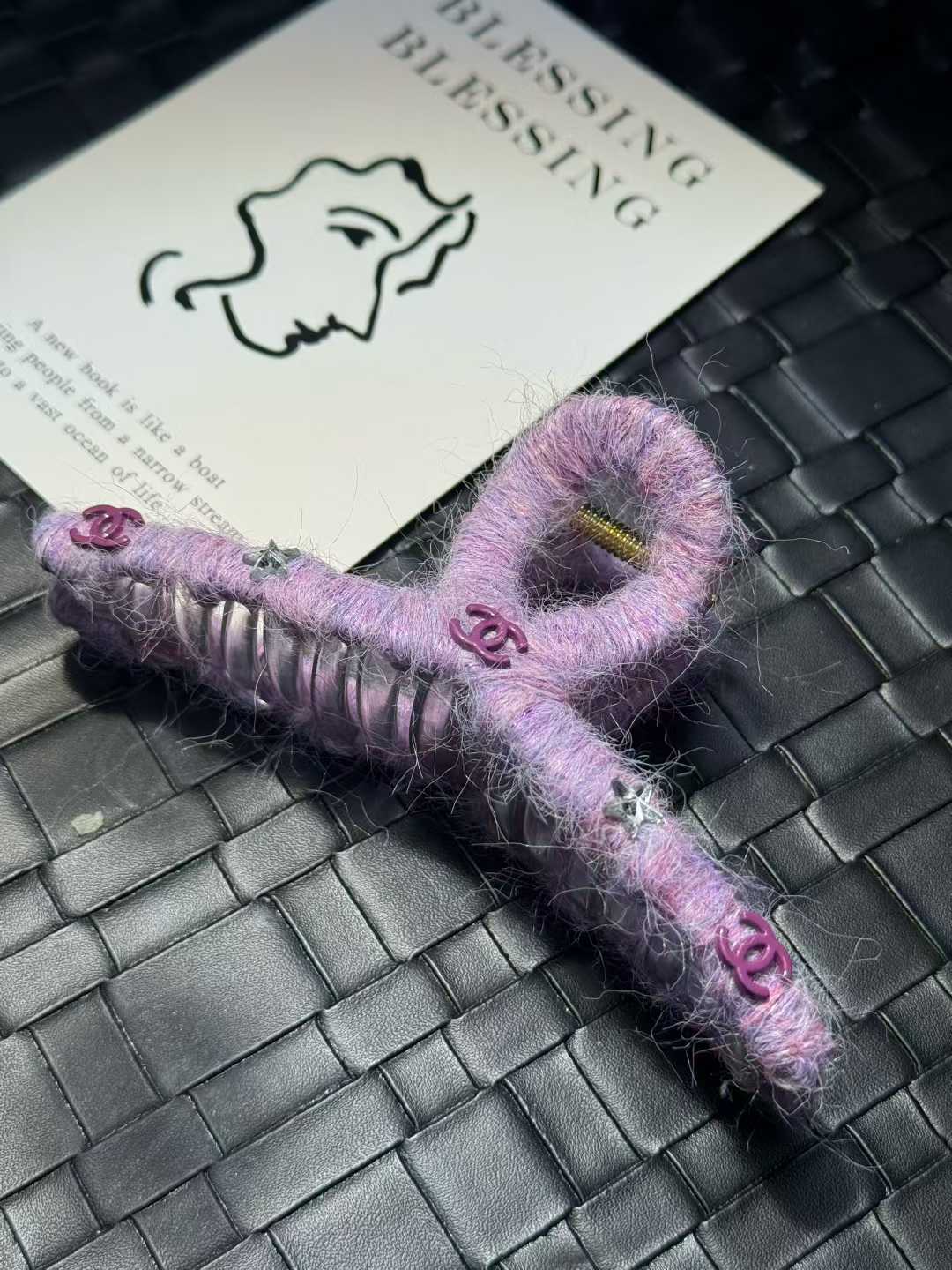 Chanel Purple Hair Claw Hair Pin (One Claw + One Pin)