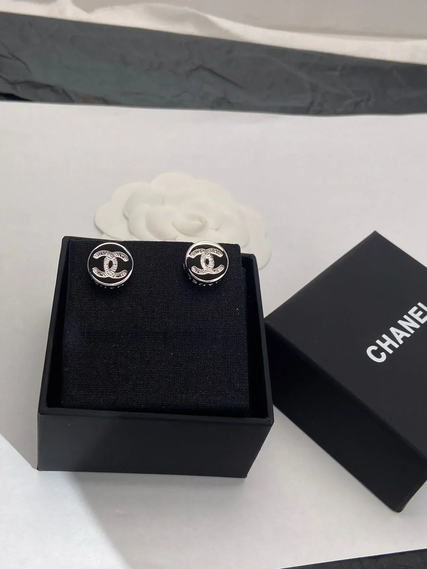 Chanel Button Earrings