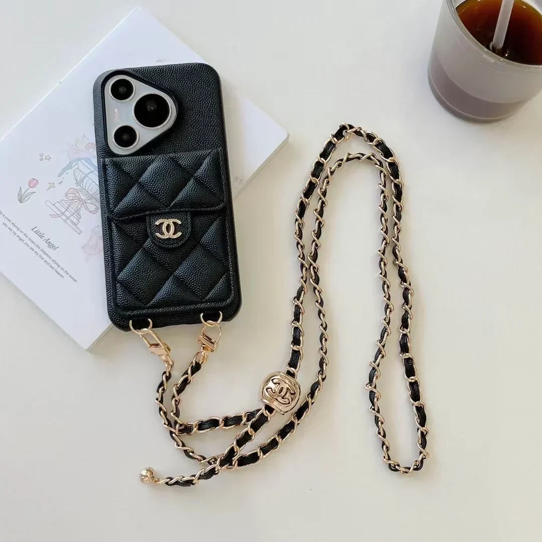 Chanel Leather Phone Case with Chain
