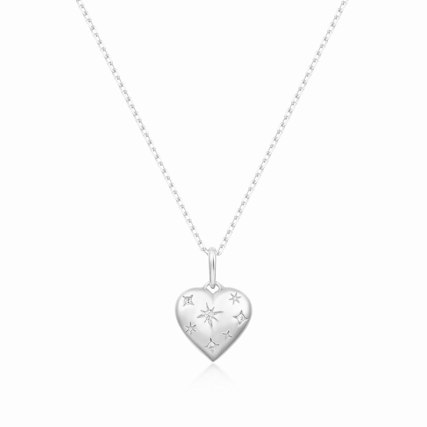Heart Pendant Star Necklace